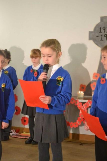 For the assembly, they prepared their own poems, artwork and World War I songs to share with their audience.