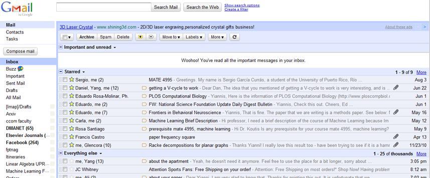 Spot the ML. Labeling as SPAM helps gmail learn to classify correctly future SPAM email.