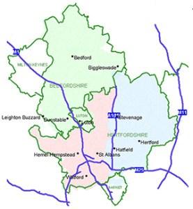 The Diocese of St Albans The Diocese of St Albans consists of the counties of Hertfordshire and Bedfordshire and part of the London Borough of Barnet. The population is approximately 1.