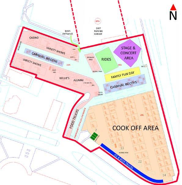 Frontier Fiesta 2017 Site Map - Moved locations to lots 20a & 20c - Closer proximity to on-campus housing