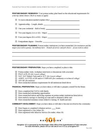 worksheet Grades 9, 10 Lesson Plans Annual Goals + Academic Inventory + Four-year Plan (for high school courses) Sample HS & Beyond Plan Checklist in Grades 11, 12 lesson plans Lead to High School &