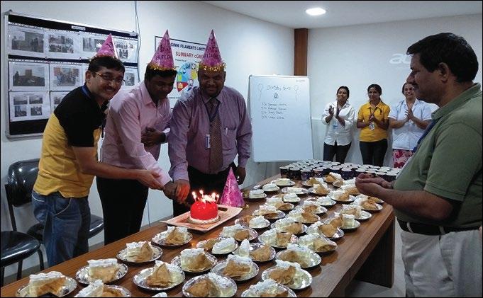 Haridwar Unit Month: September, 2018 Page No. 8 In the process to develop a sense of the belongingness among their employees every month, Haridwar Unit celebrated of our staff members. On 31.08.