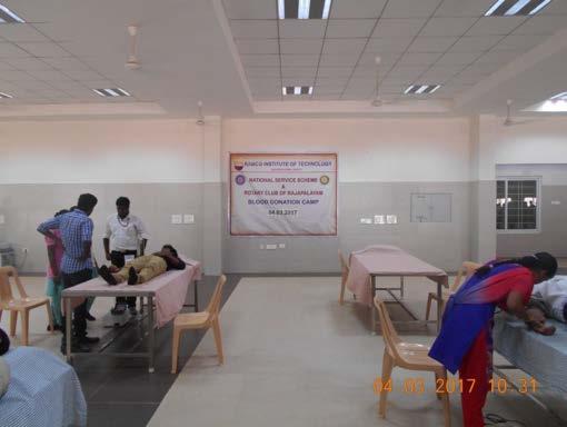 Blood Donation Camp-04.03.2017 A Blood Donation Camp was conducted by NSS on 04.3.2017 at 10:00 am in the RIT auditorium.