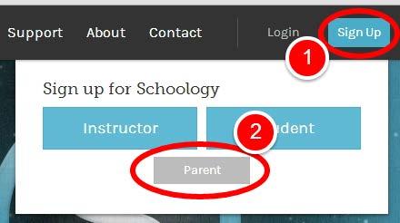 2 Click on Parent. Enter the Parent Access Code provided by the School. Fill out all of your information.