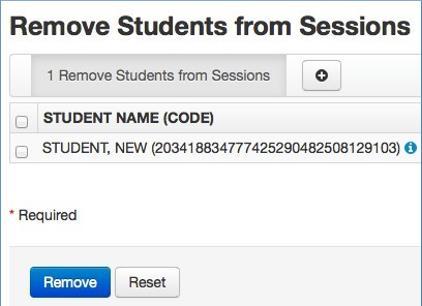 Check the box besides the student record(s) and click Remove.