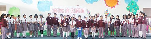 A special assembly was held for Christmas Day Celebration on the 23rd for students of Grades 1 to 5.