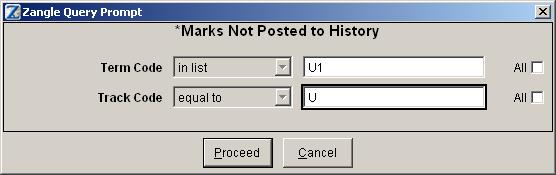 1 Click *Marks not Posted to History so that it is selected. 2 Click Export.