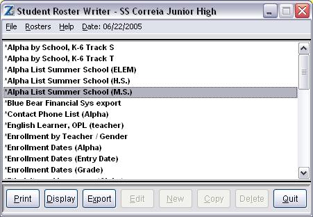 PRINTING AN ALPHABETICAL LIST OF STUDENTS WITH SCHEDULES If you want to print an alphabetical list of students with their teachers and room numbers, use the Student Query Writer.