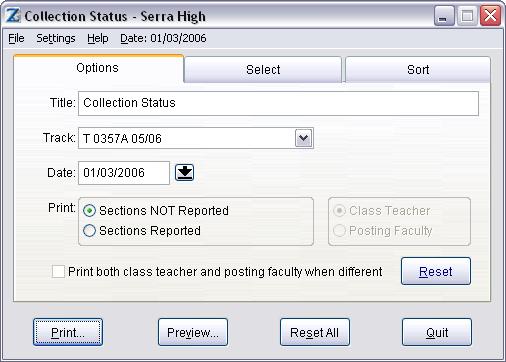 Collection Status Report To determine which teachers have not posted attendance, generate a Collection Status Report and review it. You do not need to print the report.