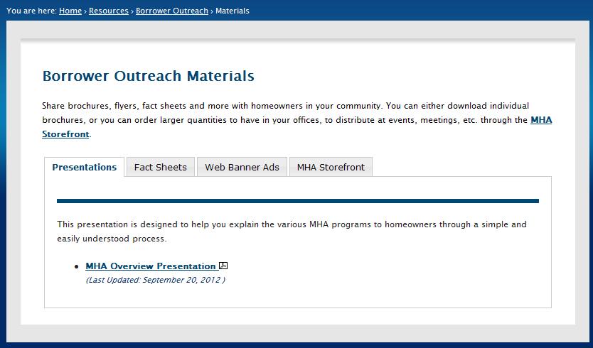 Borrower Outreach Materials Share brochures, flyers,
