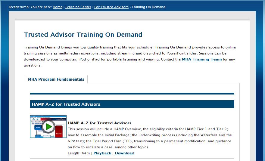 Learning Center Training On Demand Download or view our