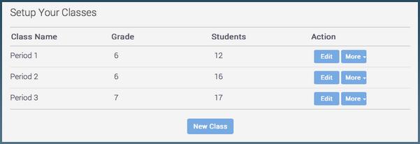 top of the page. This lets you easily add, remove, and edit classes and student information.