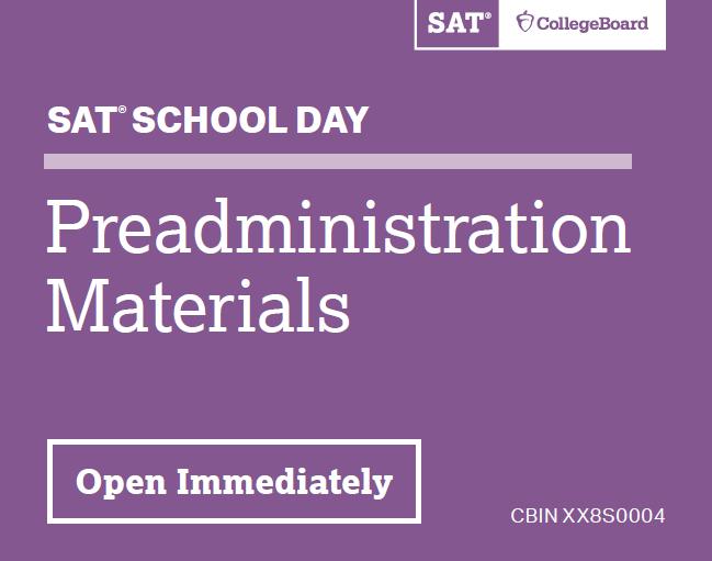 Preadministration Session Materials Look for the preadministration materials which are scheduled to be delivered March 12 th March 14th.