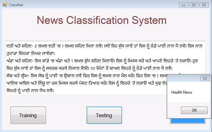 LIVE WINDOWS Fig: 1 Text Classification Script Related to Business Fig: 2