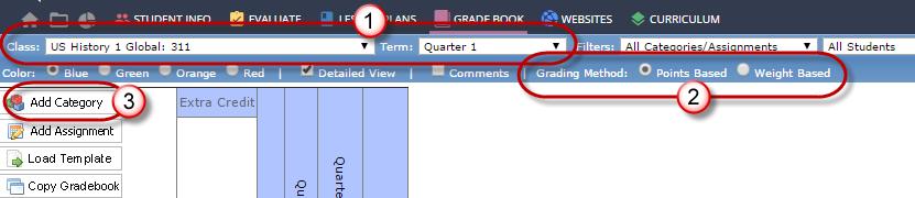 GRADE BOOK (SETTING UP CATEGORIES, ASSIGNMENTS, EMAILING STUDENTS AND PARENT, SEATING CHARTS, AND OTHER INFORMATION) To open your grade book, select Grade Book > My Grade Book. 1.