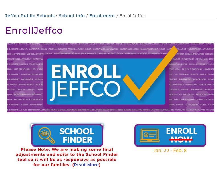 Preview of Tools: Jeffco Families Families can access the