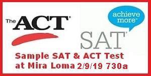 Winter SAT/ACT Mock Exam Saturday, Feb 9, 2019 7:30a Mira Loma Athletic Handbooks: In Arabic In English In Spanish