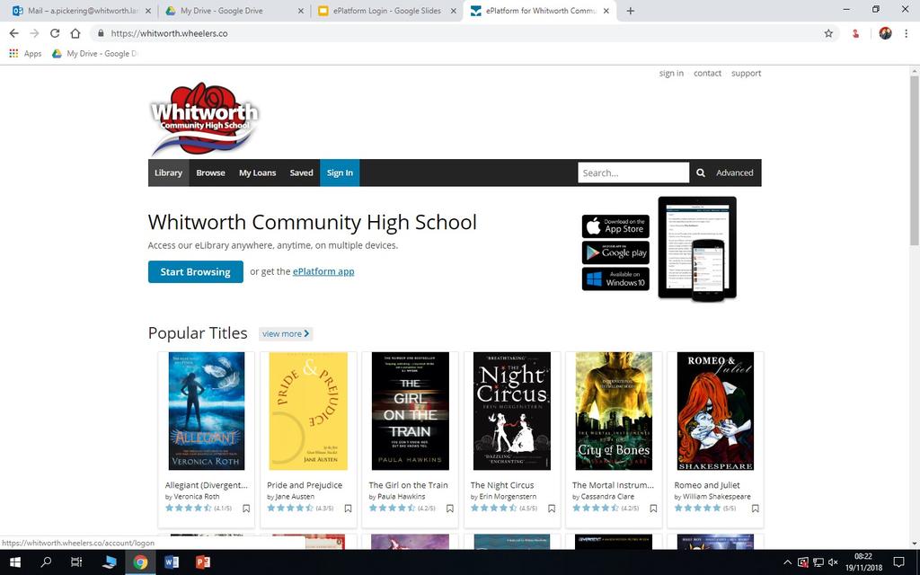 Exciting New Reading Opportunity This week we have launched our new online library, eplatform. Students now have access to thousands of different genres of books and can read on the go.