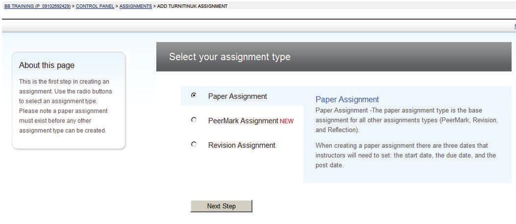 a Paper Assignment.] 1. Give the Assignment a name. [Essential fields have a red asterisk next to them] 2.