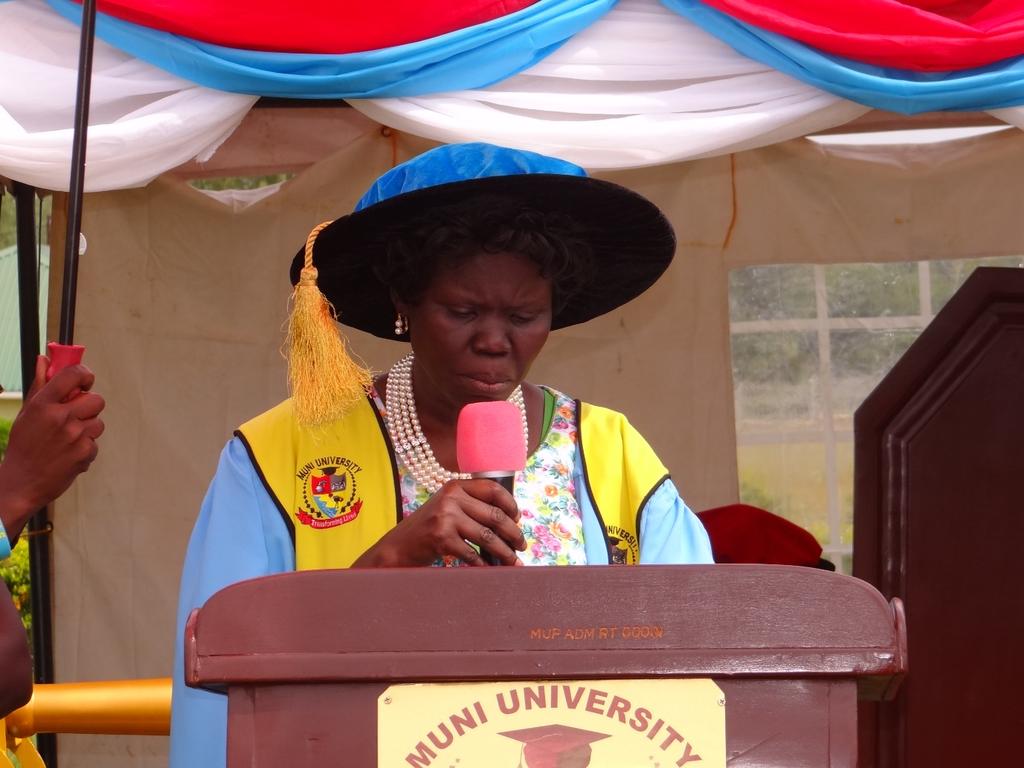 Speech by the Vice Chancellor Muni University. 1. Protocol First Lady and Hon. Minister of Education and Sports and chief guest The Chancellor The Rt.