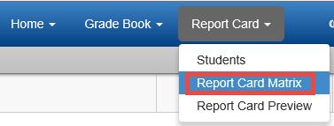 Additionally, the Report Card Matrix screen is used to enter report card grades and Quarter 4 Final Grades for K 3 rd grade students.