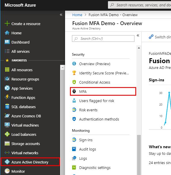 Enable Multifactor Authentication Multifactor authentication can also be enabled for Azure Active Directory users on an