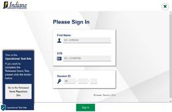 7. Have students sign in to the Student Testing Site using their first name, STN, and the Session ID from step 5.b. Note these common login errors: The first name and STN do not match.