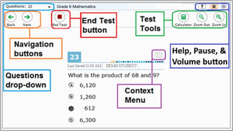 Test Layout and Tools This section provides an overview of the Online Testing System s available tools and their location.