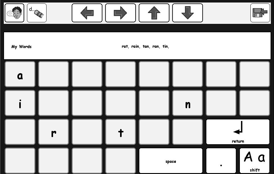 Keyboard Writing: Template and Creating Overlays The Keyboard Template overlay allows you to create a version of the Kittens Keyboard overlay, based on the reading level of the student or a spelling
