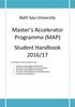 Master s Accelerator Programme (MAP) Student Handbook 2016/17