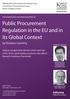 Public Procurement Regulation in the EU and in its Global Context