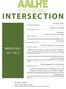 INTERSEC TION WINTER Vol. 1 No. 3. President s Letter By Catherine Wehlburg...1. Note From The Editor By Jane Marie Souza...