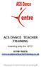 ACS DANCE TEACHER TRAINING