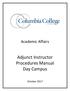 Academic Affairs. Adjunct Instructor Procedures Manual Day Campus