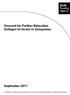 Consent for Further Education Colleges to Invest in Companies September 2011