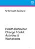 NHS Health Scotland. Health Behaviour Change Toolkit Activities & Worksheets