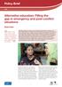Alternative education: Filling the gap in emergency and post-conflict situations