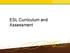 ESL Curriculum and Assessment