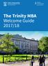 TCDBusiness TrinityBusinessSchool  The Trinity MBA Welcome Guide 2017/18
