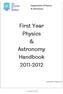 First Year Physics & Astronomy Handbook