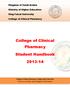 College of Clinical Pharmacy Student Handbook