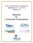 2012 Lean Educator Conference September 27 29, 2012 Norfolk VA. Abstracts for Contributed Presentations
