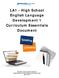 LA1 - High School English Language Development 1 Curriculum Essentials Document