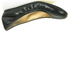 Black leather closed toe shoes with