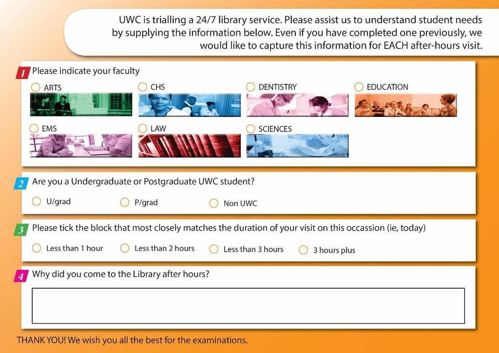 24/7 Library Services: Survey A 4 question survey at the