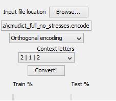 Figure 2: Detail of the encoding tool 3.1.1 Database pre-processing Because the words-to-phonemes mapping of the CMU dictionary is not aligned (e.g., it does not show which letter maps to which phoneme), some pre-processing of the dictionary was necessary.