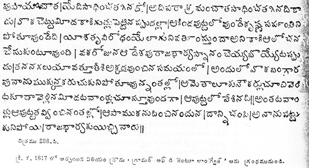Evolution of Telugu Characters Text from
