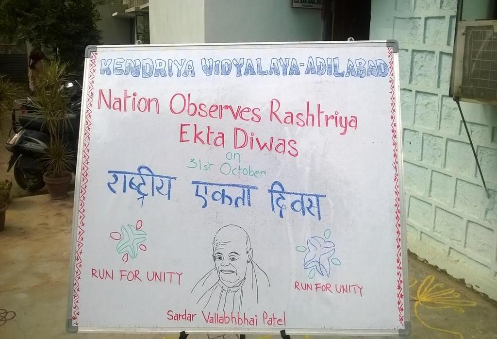 National Unity day conducted in Vidyalaya on