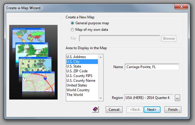 When you have started Maptitude, you will see the following dialogue box. Select the Create a new map option as shown below: 2.