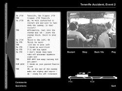 Below the excerpt from the accident report are located the buttons to open the window with further comments and another one with the questions.